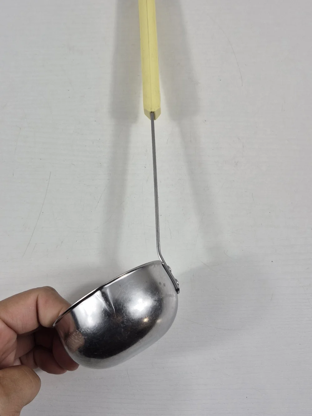Vintage Ekco Forge Stainless Steel Ladle With Yellow Handle Made In USA